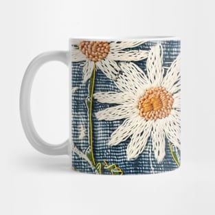 Distressed denim and daisies design Mug